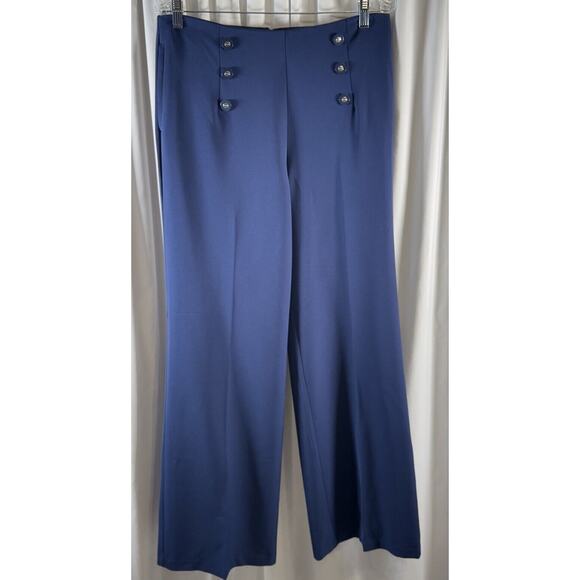 eva mendes Wide Leg Sailor Trousers Blue 8 Academia career 74-22 - Picture 13 of 16